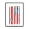 Stupell Industries American Flag Birds on Wall Political Statement Framed Giclee Art